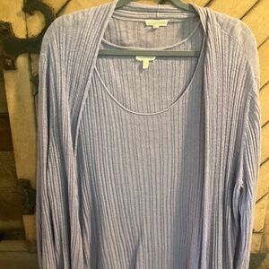 Eileen Fisher Twin light weight 100% linen sweater set in lavender 2x